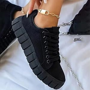 Dames Slip Op Canvas Schoenen Lace Up Mode Voor Vrouwen Lage Top Mode Sneakers Comfortabele Wandelschoenen Casual Dames Loafers Schoenen,zwart,4