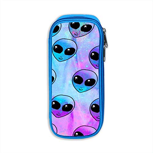 Preisvergleich Produktbild Alien Faces Pencil Pen Case Beuteltasche Student Stationery Office Kosmetische Schminktasche Aufbewahrung Blau