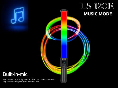 Image of Simpex LS120R RGB Light Stick, Portable Handheld Stick with in Built Battery and Creative Music Mode for Professional Filming