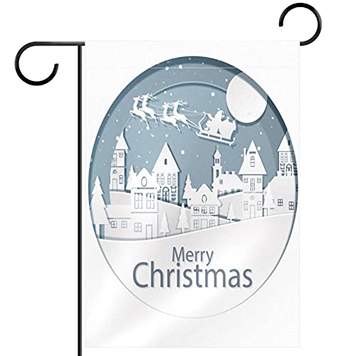 Drapeau de Noël en papier découpé 30x45 cm double face pour décoration extérieure