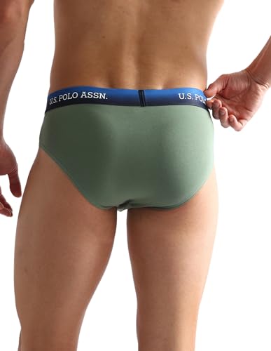 Image of U.S. Polo ASSN. Mens OEB05 Ombre Waistband Solid Underwear Briefs - Pack of 2