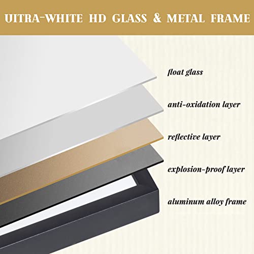 Koonmi 71"X31" Full Length Floor Mirror Extra Large Hanging Or Leaning Against Wall Mounted Aluminum Alloy Dressing Rectangle Body Vanity Big Mirror Bedroom Burst-Proof Glass Black #TOP5