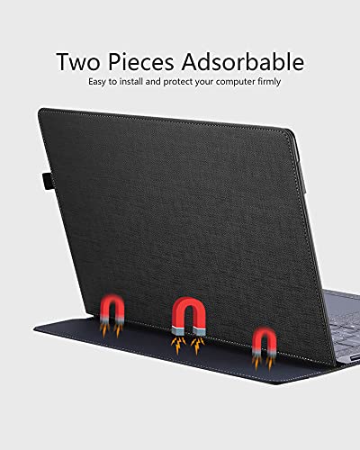 Shellman Case Cover For Samsung Galaxy Book2 360/2 Pro/2 Pro 360 & Galaxy Book Pro/ Pro 360/S/Ion Np930Xcj 13.3 Inch With Kickstands,Pu Leather Protective Stand Case Cover,13-Black #TOP1