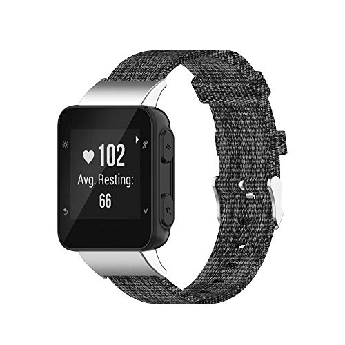 FitTurn Woven Nylon Strap Compatible with Garmin Forerunner 35/ Forerunner 30 Replacement Band with Adjustable Strap Watch Band Fitness Strap Bracelet Wristband for Forerunner 35/30 Watch (Gray)