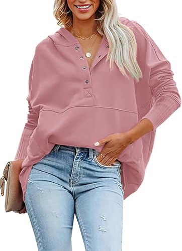 Image of PRETTYGARDEN Women's Casual Long Sleeve Zipper Sweatshirt Drawstring Loose Quarter Zip Pullover Tops with Pockets
