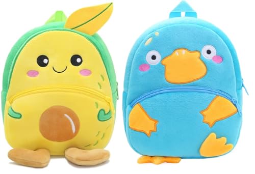 Image of blue tree Cute Boy's and Girl's Plush Bag Medium Quality Full Embroidery Designs Mini Travel Backpack Mango (Mango-Blue Psy Duck)
