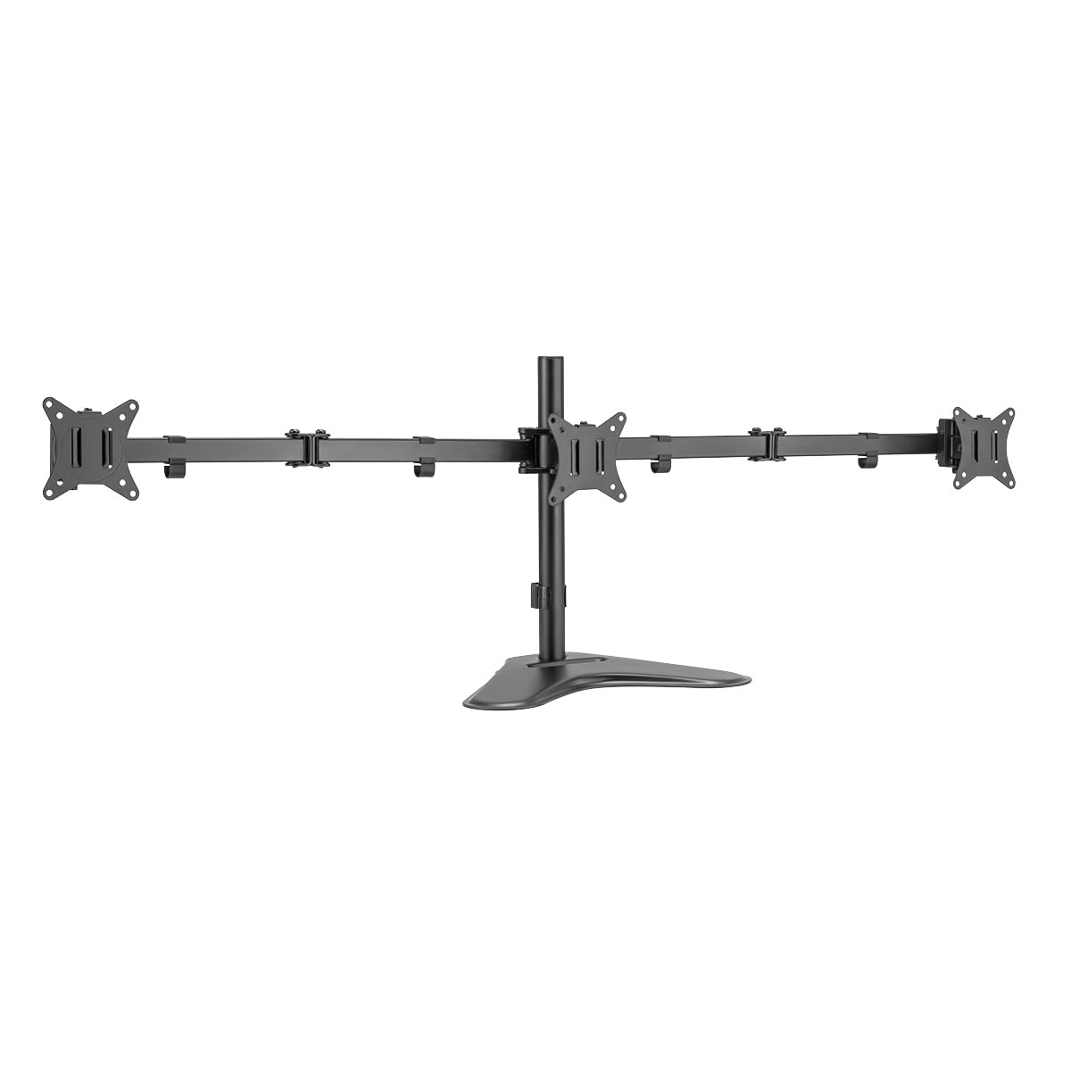 LogiLink Supporto per monitor in alluminio per 3 monitor (17-27"), lunghezza braccio: 658 mm, con supporto per smartphone