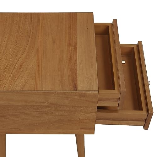 image for Nathan James 32704 Harper Mid-Century Oak Wood Nightstand with 2-Drawe