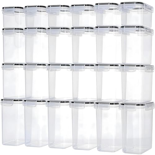 Mavivegue 24 Pack Food Storage Containers with Lids – BPA-Free, 33.6L Airtight Kitchen Food Containers for Cereal, Flour, Pasta, Sugar & Baking Supplies with 24 Labels & 1 Marker - Image 3