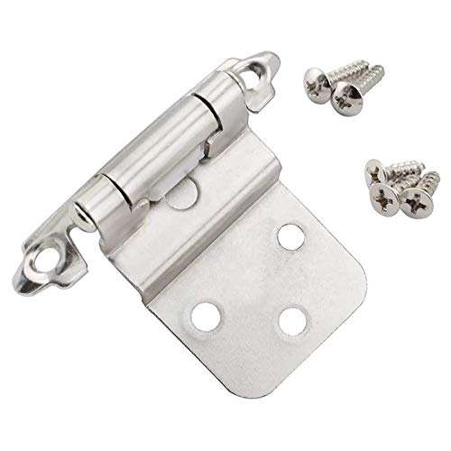 Sxnbh 20Pcs Mount Self Closing 3/8 Inch Inset Cabinet Hinges Nickel Plated Finish Multi-Fold Overlay Cabinet Door Flush Hinges #TOP2
