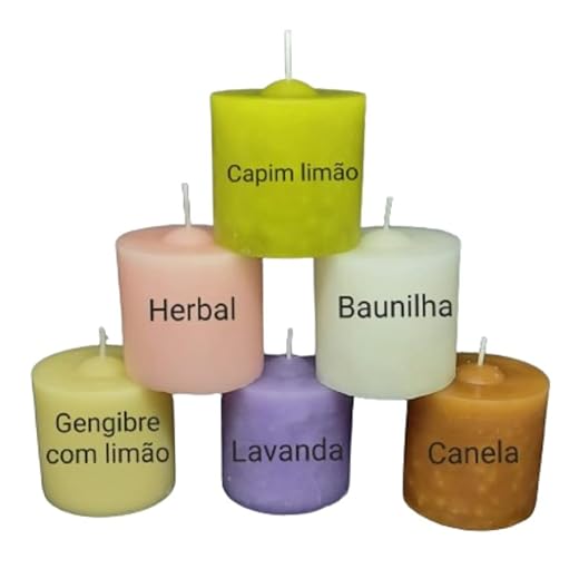 Kit com 6 velas 90g arcanjo velas - aromáticas perfumadas com essência