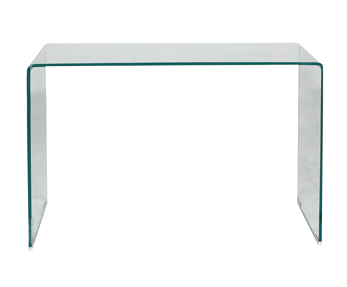 Dmora Consolle in vetro temperato trasparente, cm 100 x 75 x 33.