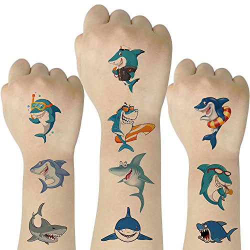 Six Vanka (Pack Of 10 Sheets) Shark Waterproof Temporary Tattoo Stickers For Kids Boys And Girls, Party Favors Decorations #TOP7