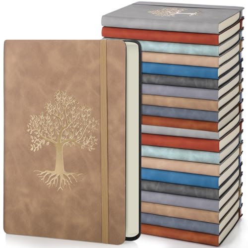 Dispowreath 20 Pack Lined Journal Notebook A5 Leather Hardcover Journals