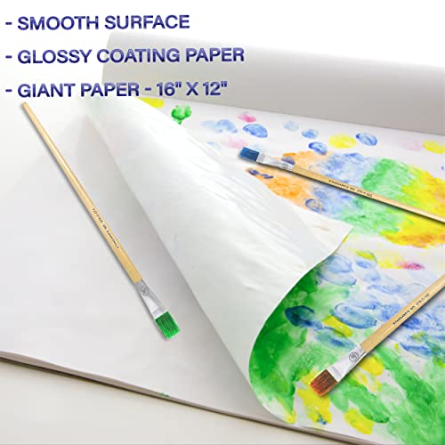 Kids Paint Set - 10 Count Kids Paint, Giant Painting Paper Pad, 10 Paint Brushes For Kids Great Washable Paint For Kids - Finger Paint Supplies 16"X20" Paint Paper Book Ultimate Paint Set For Kids #TOP3