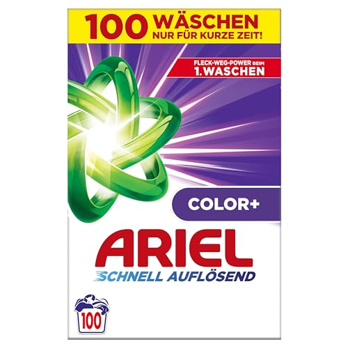 Ariel Color+ Pulverwaschmittel, Colorwaschmittel, 6 kg, 100 Waschladungen, Farbschutz – Miniatur