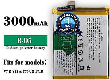 Image of Original B-D5 Battery for Vivo V7 /Y75 / Y75A / 1718 Battery with 1 Year Warranty***(J00189)