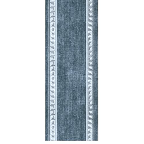 Ottomanson Aisle Runner Rug 2'7" x 24' – Soft Non-Slip Rug, Low Pile Carpet for Hallways, Events, Churches & Extra-Long Indoor Spaces, Greek Border Greyish Blue by Ottomanson - Image 5