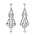 EVER FAITH Austrian Crystal Art Deco Chandelier Wedding Pierced Dangle Earrings Clear Silver-Tone