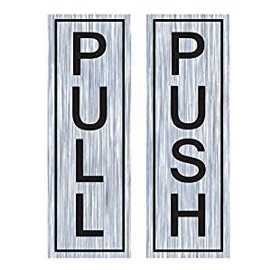 WALL STICKERS FPull Push Door Shop Window Salon Bar Cafe Restaurant Office Vinyl Sign