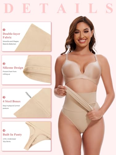Image of JOYSHAPER Shapewear Slip for Under Dresses Half Slip Tummy Control Dress Skirt Slip Body Shaper