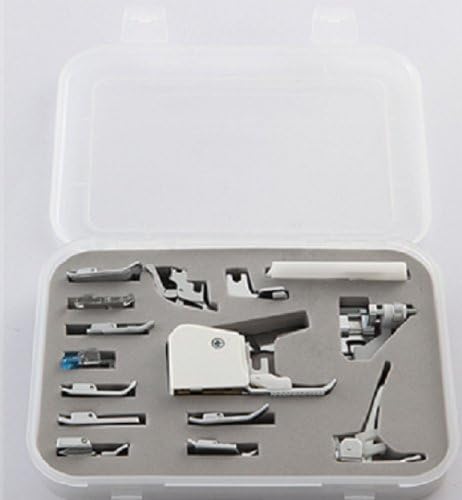 15 pc Sewing Machine Presser/Walking Feet Kit for The Brother, Babylock, New Home, Janome, Elna, Toyata, Singer, Elna, Simplicity, Necchi, New Home, Kenmore, White