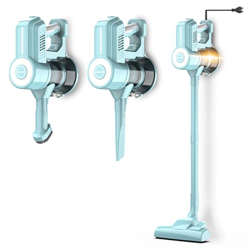 Roomie Tec Corded Stick Vacuum with HEPA Filter - 450W Powerful Suction, Bagless, Portable Handheld for Carpet & Stairs, Large Dust Capacity, 20ft Cable & Wall Mount Storage