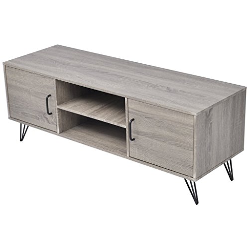 Festnight Mueble para Televisión Color de Gris Material de MDF y Metal, 120x40x45 cm