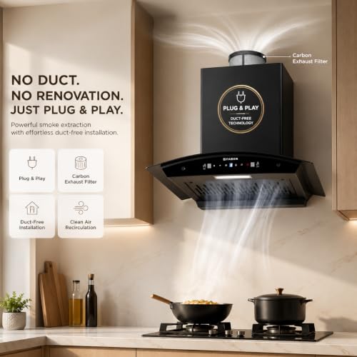 Image of Faber Delight Pro 60 cm Plug & Play Autoclean Chimney | Free Installation |1500 m /hr Suction | Filterless | Zero Maintenance cost on Filters for 2 years | 12 Years warranty on Motor