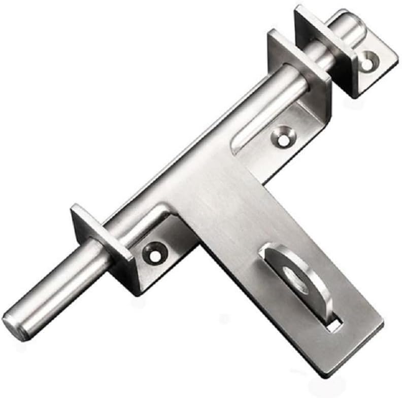 dingchi Sliding Bolt Gate Latch, Safety Lock Bolt Hasp, Heavy Duty 304 Stainless Steel Barrel Door Latches, with Padlock Hole, Brushed Finish