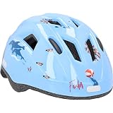 FISCHER Kinderhelm, Fahrradhelm, Jugendhelm Delfin, XS/S, 48-54cm, blau, mit integriertem LED-Rücklicht