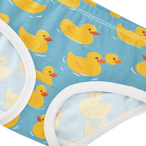 Wusikd Yellow Ducks Girls' Underwear Cotton Blue Girls Briefs Soft Toddler Underwear 2T4