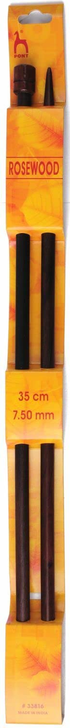 Rosewood Pony Knitting Pins Single Ended 35Cm X 7.5Mm
