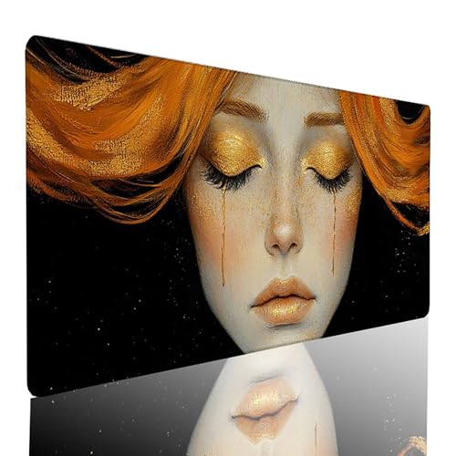 Tapis de souris gaming XXL 70x40cm set de bureau abstrait noir 84-S