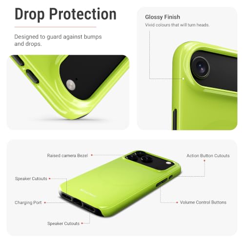 Image of DailyObjects Enamel Bumper MagSafe Case for iPhone Air Compatible with Mag-Safe Wireless Charging | Lime Hybrid Magnetic Back Cover