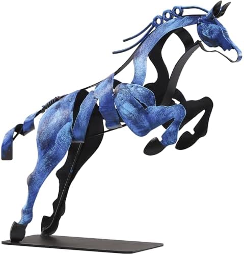 SunBlogs Art Hand-Painted Metal Horse Statue, Handmade Horse Déco...