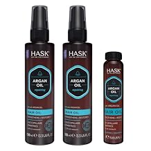 HASK ARGAN Repairing Shine Hair Oil for All Hair Types, Vegan, Color Safe, Gluten-free, Sulfate-free, Paraben-free - Pack of 3 | for All Hair Types