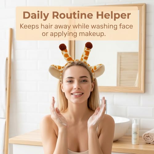 SquishyWorld Serre Tete Girafe Oreilles Bandeau Animaux Cosplay Carnaval – vue 6