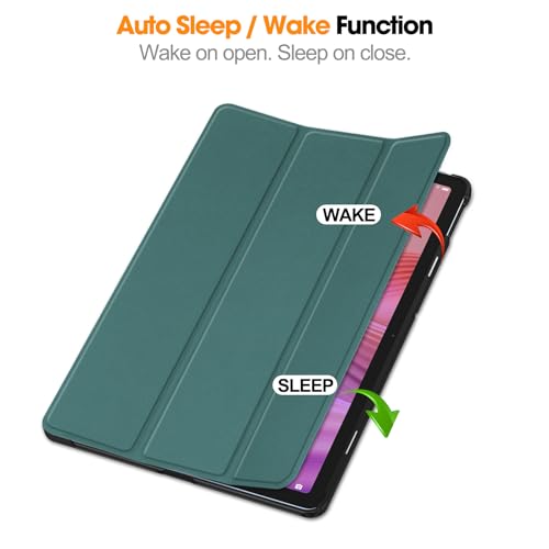 Image of ProElite Cover for Lenovo Tab 10.1 inch 2025 Case Cover, Sleek Smart Flip Case Cover for Lenovo Tab 10.1 inch 2025 Tablet (Support Auto Sleep Wake), Dark Green