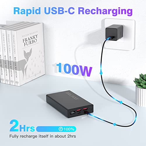 Poiytl Laptop Power Bank 100W Usb C 20000Mah Portable Laptop Charger Super Fast Charging External Battery Pack For Macbook Dell Xps Ipad Iphone 13/12 Pro Mini Samsung Switch #TOP4