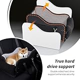 Hunde Autositz für kleine Hunde, Hundesitz Auto Mittelkonsole mit Sicherheitsgurt, Verstellbarem Weichen Kissen, Tragbarer Hundebett Auto für Kleine Haustiere