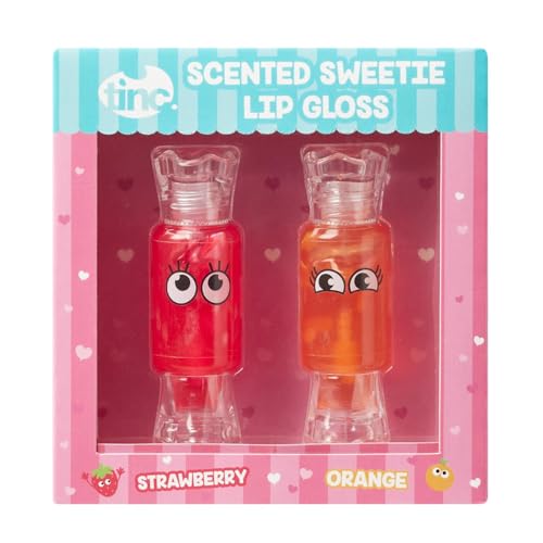Tinc - Duo von Sweetie Lipgloss mit Duft - Spiegelglanz mit Erdbeer- und Orangenduft - Feuchtigkeitspflege und Make-up für Kinder - Mehrfarbig - 2er Set