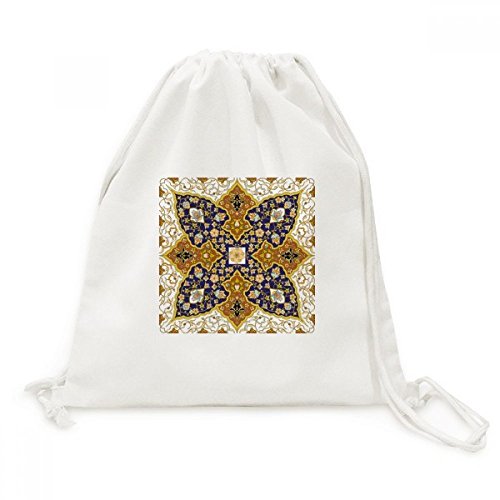 Toile Drawstring Backpack avec motif fleur moderne sac à dos voyage