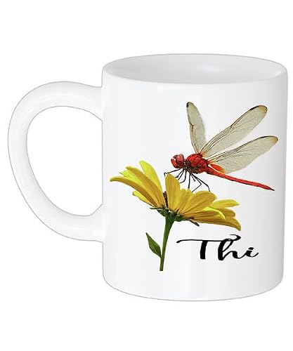 Vintage Dragonfly Personalized Name Thi 11oz White Mug Gifts, Dragonfly Tea Cup, Insect Lover Mug, Nature Lover Tea Cup, Dragonfly Ceramic Mug, Whimsical Dragonfly Mug Coffee 648870