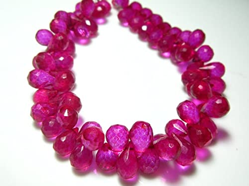 Quartz mystique hot pink perles gouttes pour sublimer vos bijoux d'été artisanaux