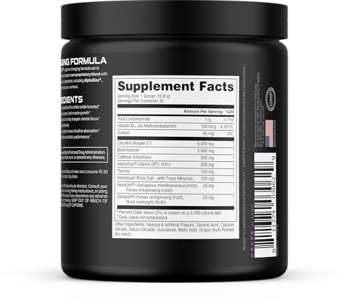 Image of Bucked Up Pre Workout 6 Grams Citrulline, 2 Grams Beta Alanine, and 3 Other Registered trademarked Ingredients (Grape)