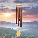 Red Deep Tone Wind Chime – Outdoor Sympathy & Memorial Gift for the Loss of a Loved One, Memorial Wind Chimes, Thoughtful Sympathy Gift for Bereavement and Remembrance. 29' Copper Red