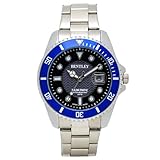 [クレファー] 腕時計 アナログ メンズ ソーラー 防水 メタルバンド ベントレー ブルー BT-AM388-BLS シルバー