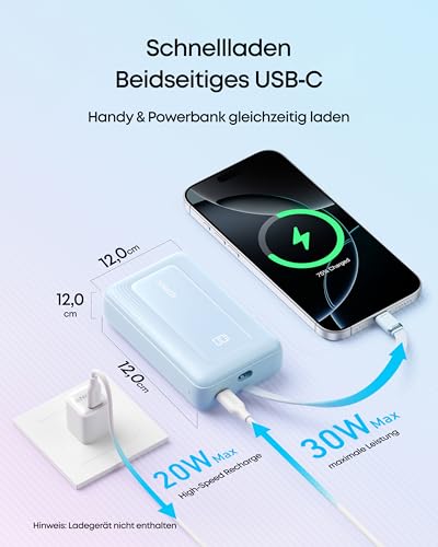Anker Zolo Powerbank 20000mAh 30W Max, integriertes USB-C Kabel – Ansicht 5
