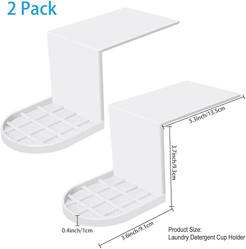 Miniatura 9 de JTLB Detergente para ropa sucia, paquete de 2 soportes para detergente para ropa, soporte para tazas de detergente, bandeja colectora de goteo,